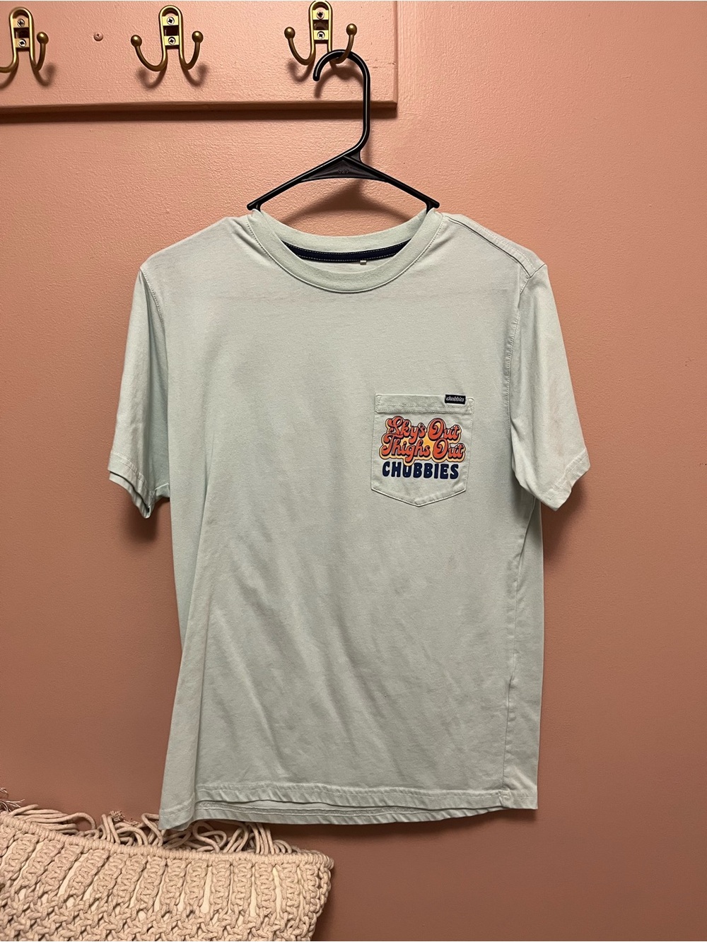 chubbies Pale Green Short-Sleeve Pocket Tee with Retro Chest Print